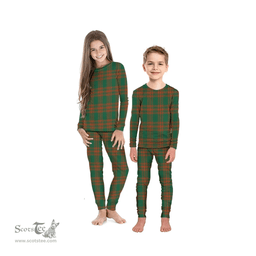 Scottish Menzies Green Ancient Clan Tartan Pyjama Family Set - Classic Scottish Plaid Tartan Plaid