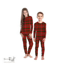 Scottish MacKinnon Modern Clan Tartan Pyjama Family Set - Classic Scottish Plaid Tartan Plaid