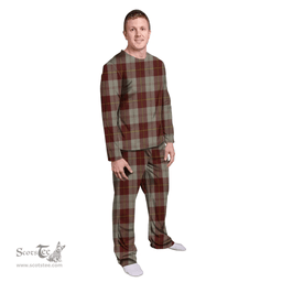 Scottish Cunningham Burgundy Dancers Clan Tartan Pyjama Family Set - Classic Scottish Plaid Tartan Plaid