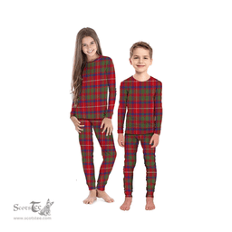 Scottish Shaw Red Modern Clan Tartan Pyjama Family Set - Classic Scottish Plaid Tartan Plaid