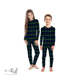 Scottish Lamont Modern Clan Tartan Pyjama Family Set - Classic Scottish Plaid Tartan Plaid