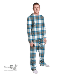 Scottish Stewart Muted Blue Clan Tartan Pyjama Family Set - Classic Scottish Plaid Tartan Plaid