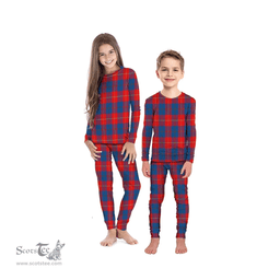 Scottish Galloway Red Clan Tartan Pyjama Family Set - Classic Scottish Plaid Tartan Plaid