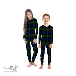 Scottish Gunn Modern Clan Tartan Pyjama Family Set - Classic Scottish Plaid Tartan Plaid