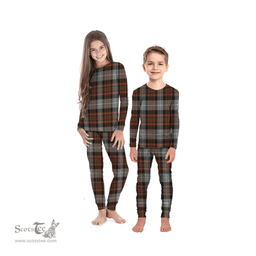 Scottish MacRae Hunting Weathered Clan Tartan Pyjama Family Set - Classic Scottish Plaid Tartan Plaid