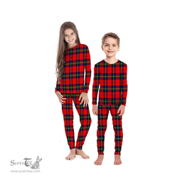 Scottish Ruthven Modern Clan Tartan Pyjama Family Set - Classic Scottish Plaid Tartan Plaid