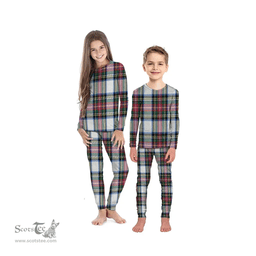 Scottish Dennistoun Clan Tartan Pyjama Family Set - Classic Scottish Plaid Tartan Plaid
