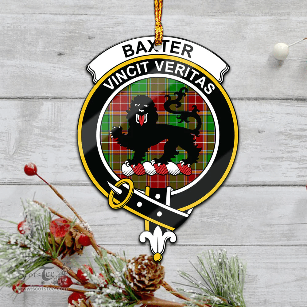 Scottish Baxter Modern Clan Tartan Mica Ornament Christmas Decoratio - 2-Sided  Scottish Plaid Tartan Plaid