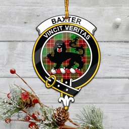 Scottish Baxter Modern Clan Tartan Mica Ornament Christmas Decoratio - 2-Sided  Scottish Plaid Tartan Plaid