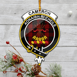 Scottish Cameron Black And Red Clan Tartan Mica Ornament Christmas Decoratio - 2-Sided  Scottish Plaid Tartan Plaid