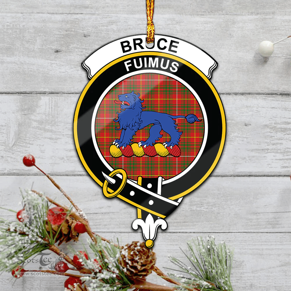 Scottish Bruce Modern Clan Tartan Mica Ornament Christmas Decoratio - 2-Sided  Scottish Plaid Tartan Plaid