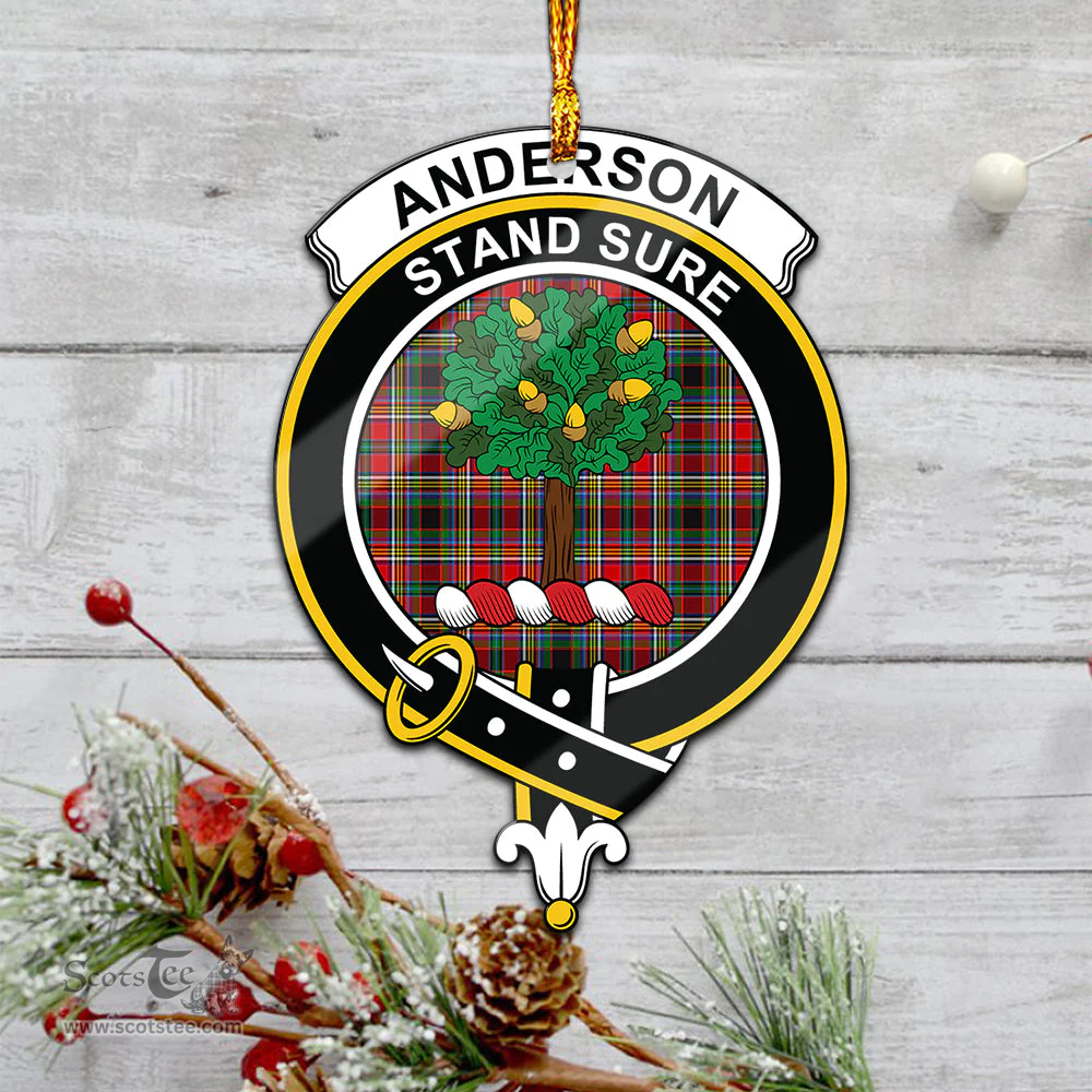 Scottish Anderson Of Arbrake Clan Tartan Mica Ornament Christmas Decoratio - 2-Sided  Scottish Plaid Tartan Plaid