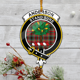 Scottish Anderson Of Arbrake Clan Tartan Mica Ornament Christmas Decoratio - 2-Sided  Scottish Plaid Tartan Plaid