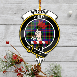 Scottish Brodie Hunting Modern Clan Tartan Mica Ornament Christmas Decoratio - 2-Sided  Scottish Plaid Tartan Plaid