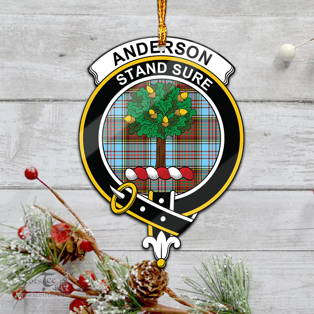 Scottish Anderson Ancient Clan Tartan Mica Ornament Christmas Decoratio - 2-Sided  Scottish Plaid Tartan Plaid