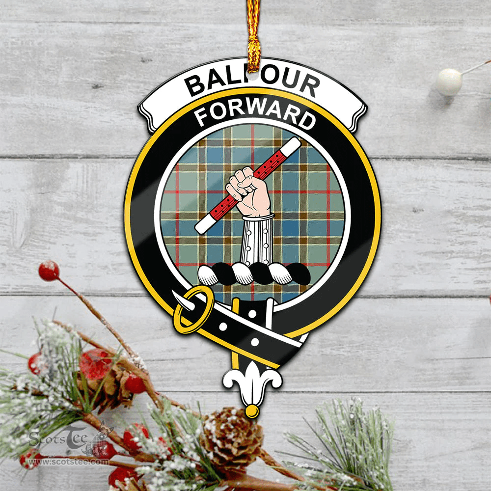 Scottish Balfour Blue Clan Tartan Mica Ornament Christmas Decoratio - 2-Sided  Scottish Plaid Tartan Plaid