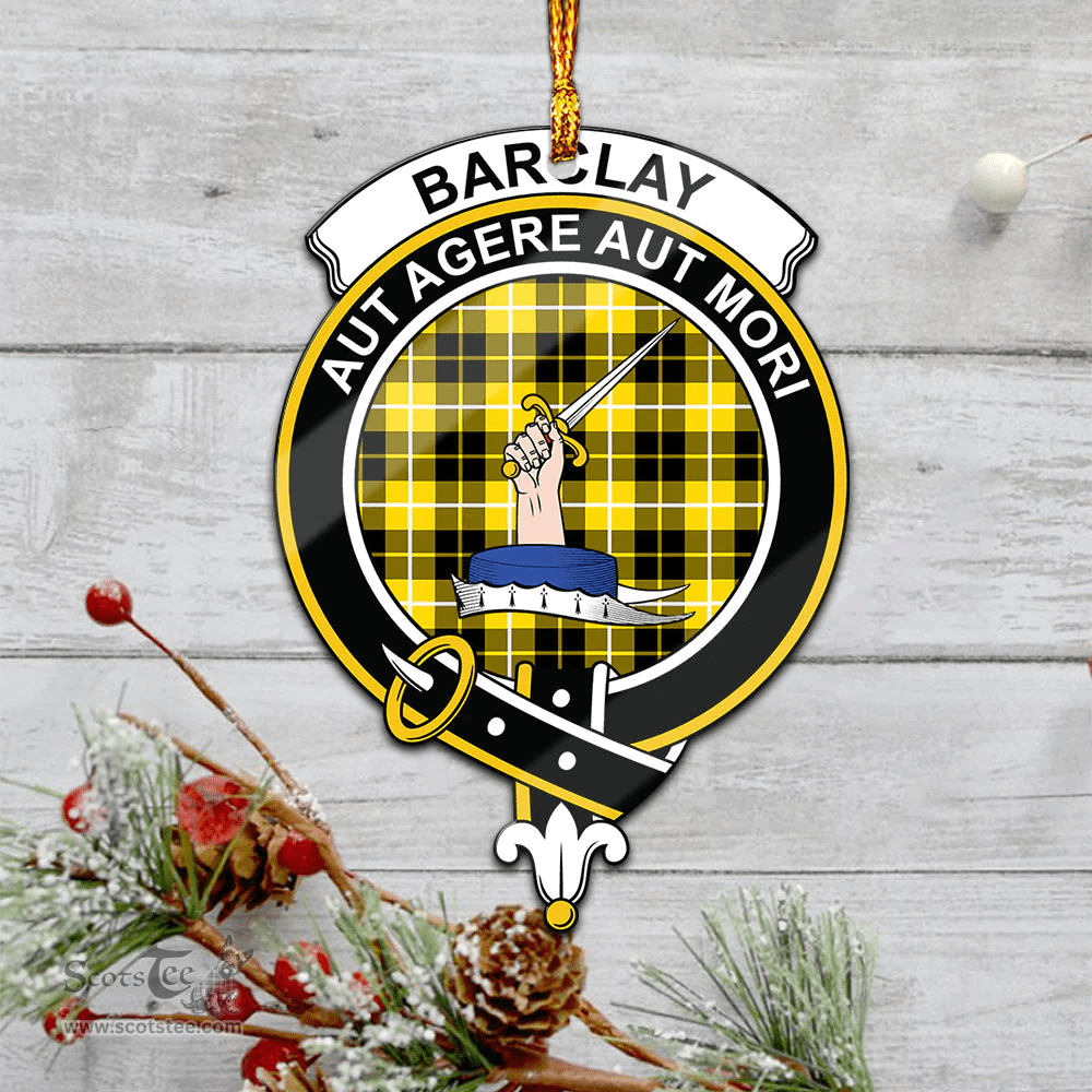 Scottish Barclay Dress Modern Clan Tartan Mica Ornament Christmas Decoratio - 2-Sided  Scottish Plaid Tartan Plaid