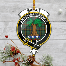 Scottish Bisset Clan Tartan Mica Ornament Christmas Decoratio - 2-Sided  Scottish Plaid Tartan Plaid