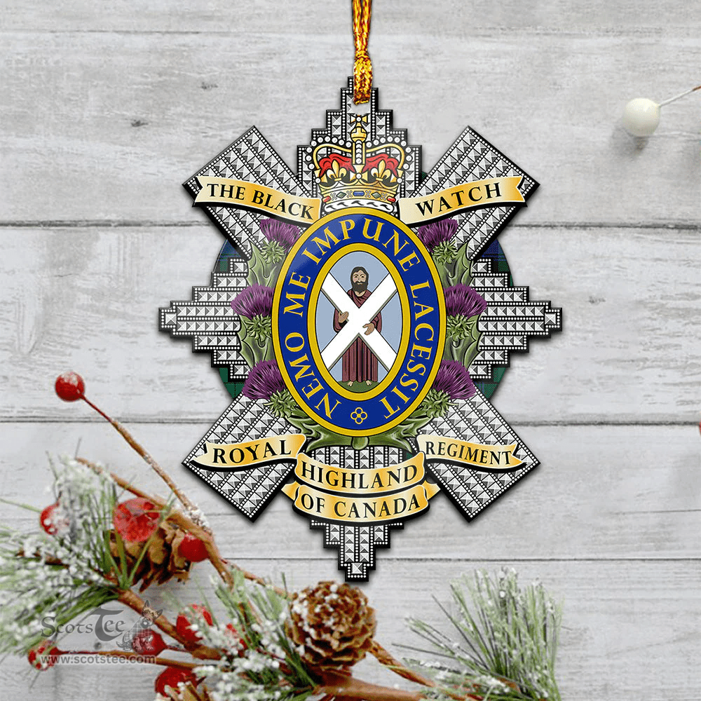 Scottish Black Watch Modern Of Canada Clan Tartan Mica Ornament Christmas Decoratio - 2-Sided  Scottish Plaid Tartan Plaid