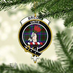 Scottish Brodie Hunting Modern Clan Tartan Mica Ornament Christmas Decoratio - 2-Sided  Scottish Plaid Tartan Plaid
