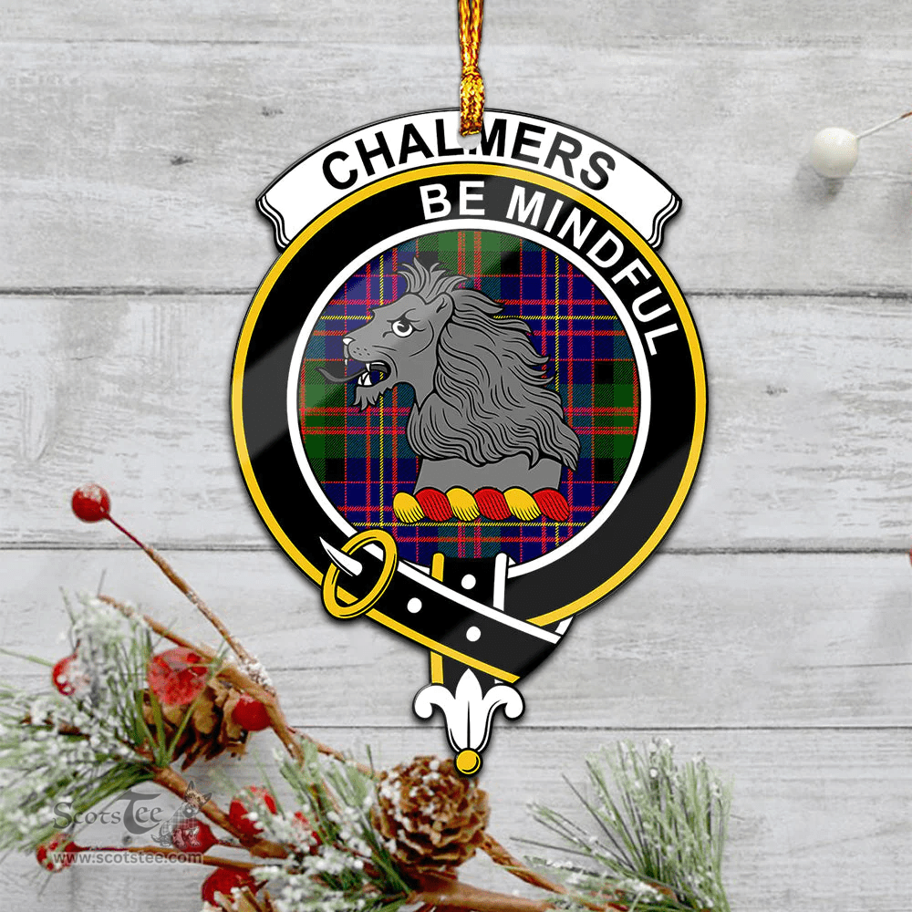 Scottish Chalmers Modern Clan Tartan Mica Ornament Christmas Decoratio - 2-Sided  Scottish Plaid Tartan Plaid