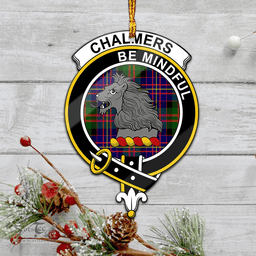 Scottish Chalmers Modern Clan Tartan Mica Ornament Christmas Decoratio - 2-Sided  Scottish Plaid Tartan Plaid