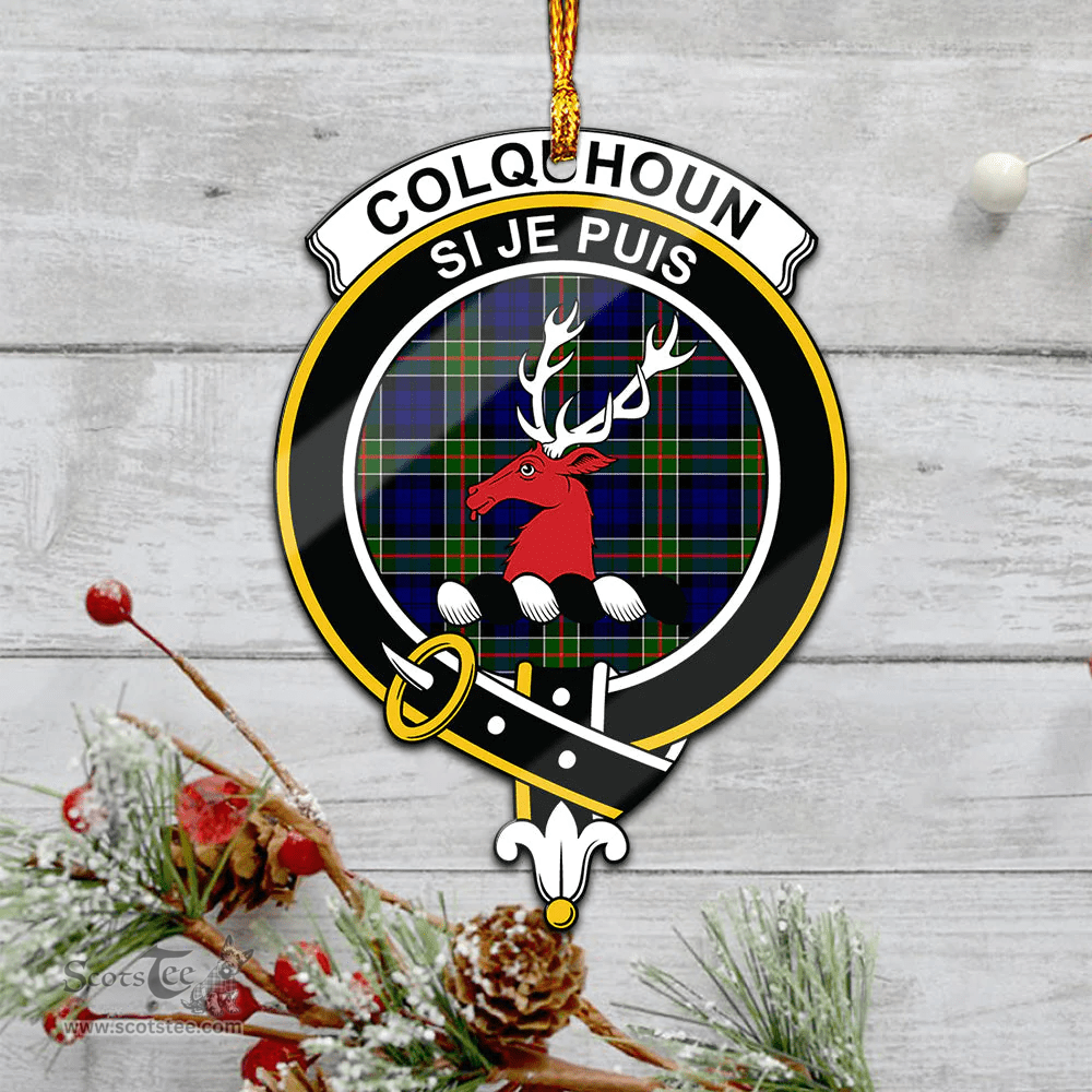 Scottish Colquhoun Modern Clan Tartan Mica Ornament Christmas Decoratio - 2-Sided  Scottish Plaid Tartan Plaid