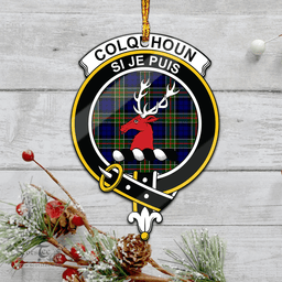 Scottish Colquhoun Modern Clan Tartan Mica Ornament Christmas Decoratio - 2-Sided  Scottish Plaid Tartan Plaid