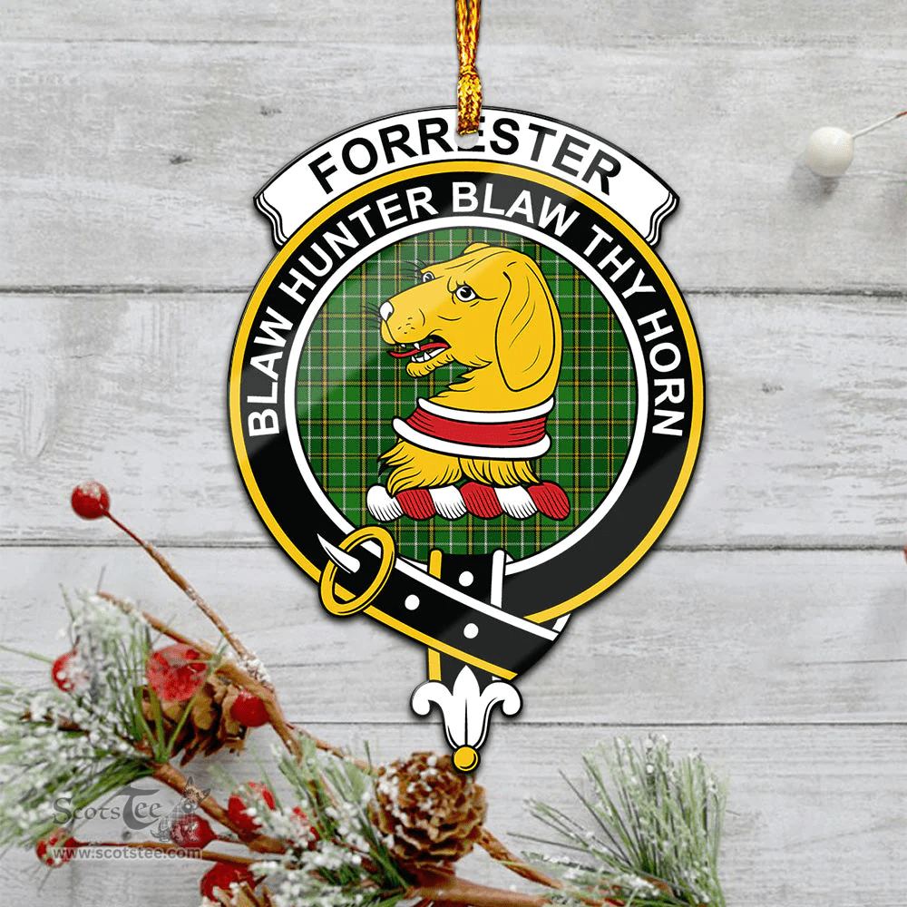 Scottish Forrester Or Foster Hunting Clan Tartan Mica Ornament Christmas Decoratio - 2-Sided  Scottish Plaid Tartan Plaid