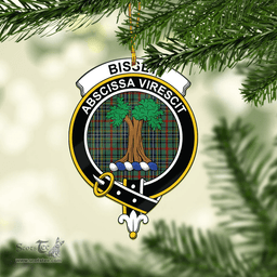 Scottish Bisset Clan Tartan Mica Ornament Christmas Decoratio - 2-Sided  Scottish Plaid Tartan Plaid