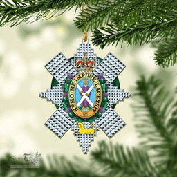 Scottish Black Watch Modern Clan Tartan Mica Ornament Christmas Decoratio - 2-Sided  Scottish Plaid Tartan Plaid