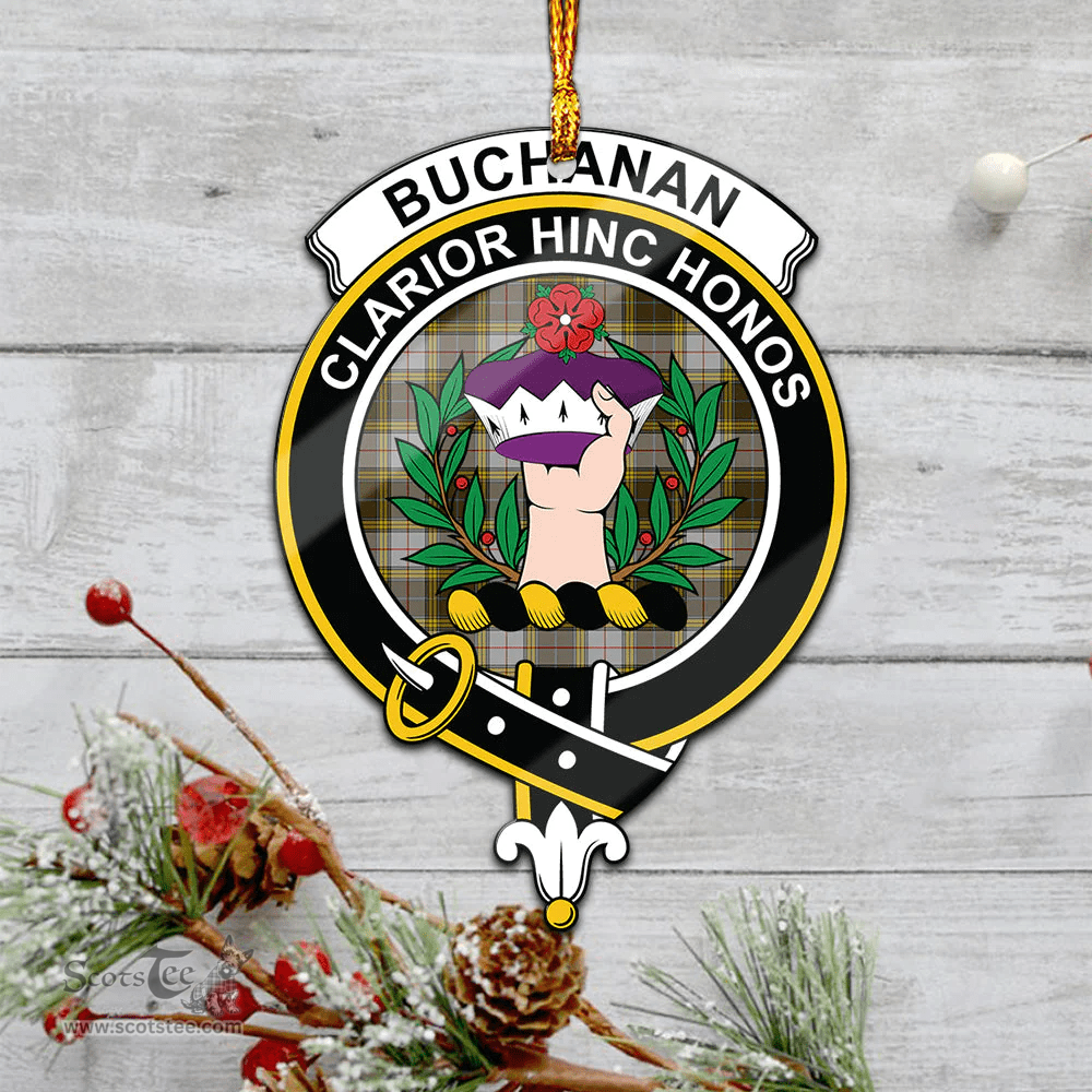 Scottish Buchanan Dress Clan Tartan Mica Ornament Christmas Decoratio - 2-Sided  Scottish Plaid Tartan Plaid