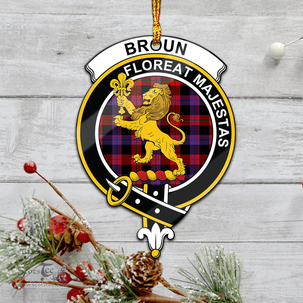 Scottish Broun Modern Clan Tartan Mica Ornament Christmas Decoratio - 2-Sided  Scottish Plaid Tartan Plaid