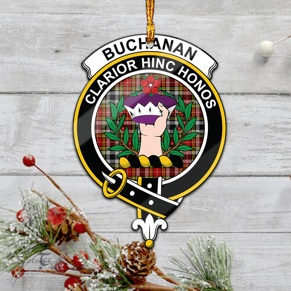 Scottish Buchanan Old Dress Clan Tartan Mica Ornament Christmas Decoratio - 2-Sided  Scottish Plaid Tartan Plaid