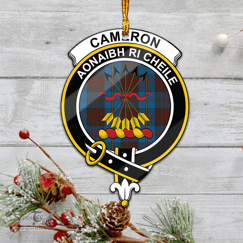 Scottish Cameron Hunting Clan Tartan Mica Ornament Christmas Decoratio - 2-Sided  Scottish Plaid Tartan Plaid
