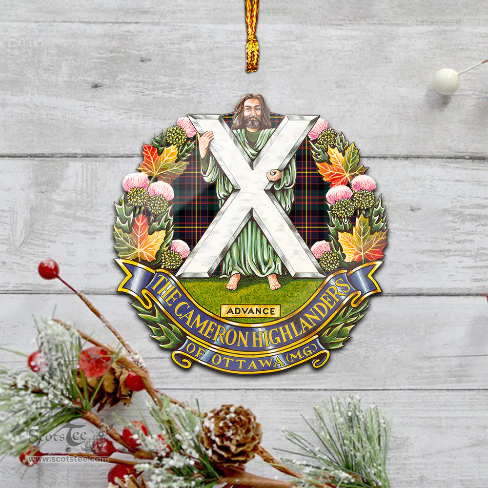 Scottish Cameron Highlanders Of Ottawa Clan Tartan Mica Ornament Christmas Decoratio - 2-Sided  Scottish Plaid Tartan Plaid