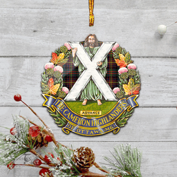 Scottish Cameron Highlanders Of Ottawa Clan Tartan Mica Ornament Christmas Decoratio - 2-Sided  Scottish Plaid Tartan Plaid
