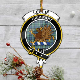 Scottish Leslie Hunting Ancient Clan Tartan Mica Ornament Christmas Decoratio - 2-Sided  Scottish Plaid Tartan Plaid