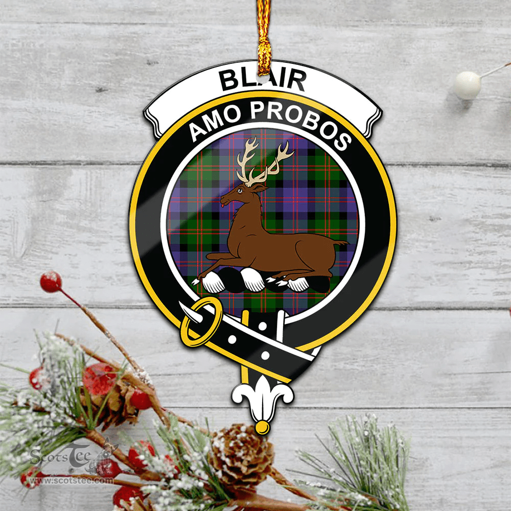 Scottish Blair Modern Clan Tartan Mica Ornament Christmas Decoratio - 2-Sided  Scottish Plaid Tartan Plaid
