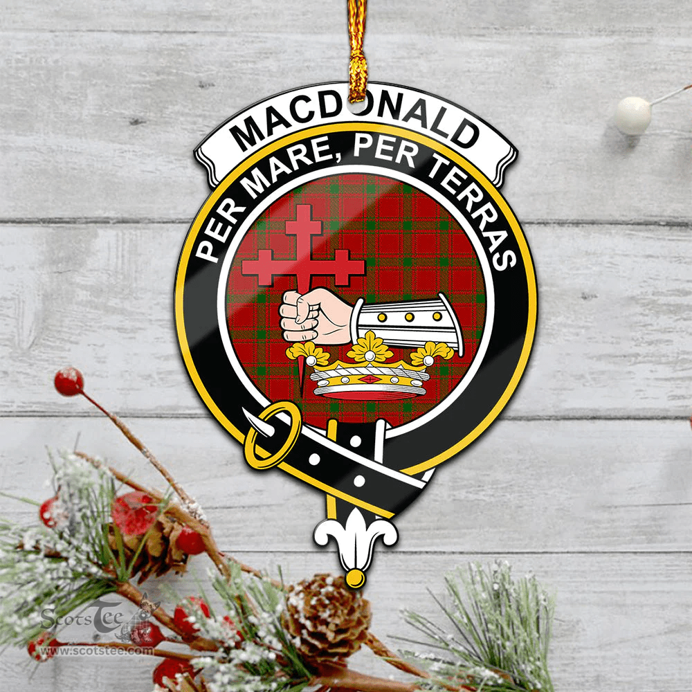 Scottish Macdonald Of Sleat Clan Tartan Mica Ornament Christmas Decoratio - 2-Sided  Scottish Plaid Tartan Plaid
