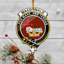 Scottish Macdonald Of Sleat Clan Tartan Mica Ornament Christmas Decoratio - 2-Sided  Scottish Plaid Tartan Plaid