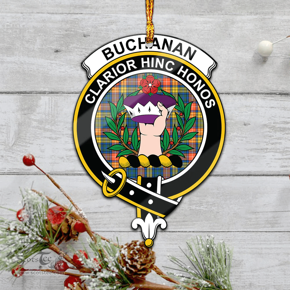Scottish Buchanan Ancient Clan Tartan Mica Ornament Christmas Decoratio - 2-Sided  Scottish Plaid Tartan Plaid