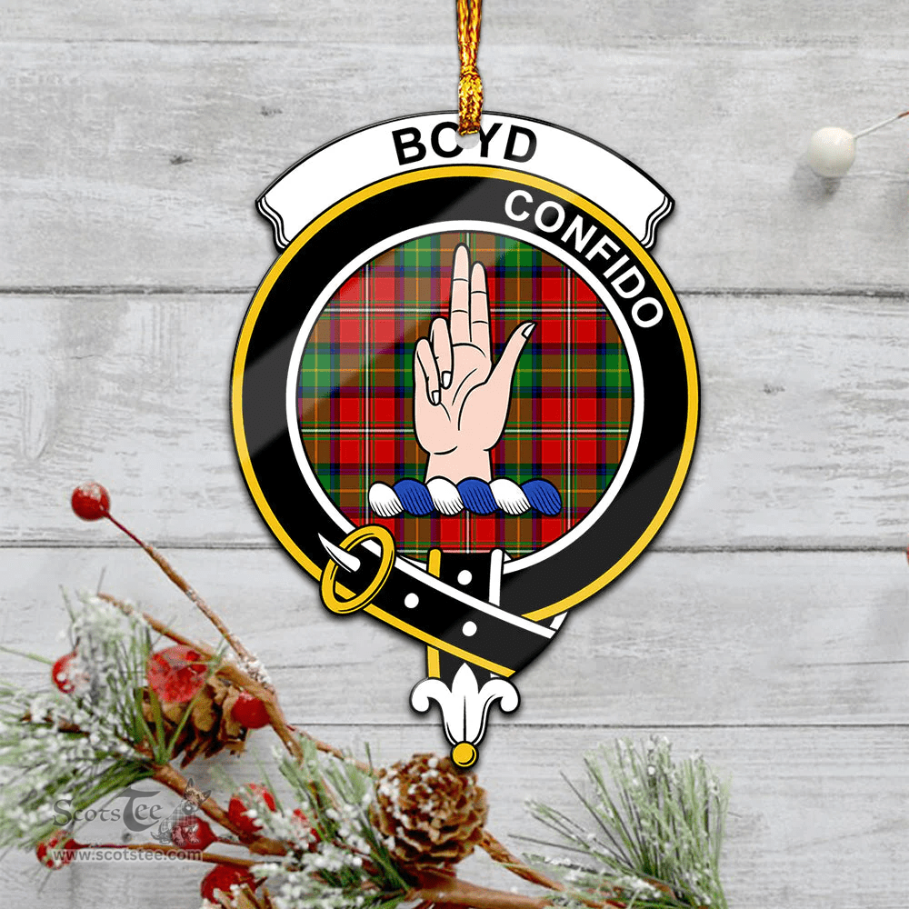 Scottish Boyd Modern Clan Tartan Mica Ornament Christmas Decoratio - 2-Sided  Scottish Plaid Tartan Plaid