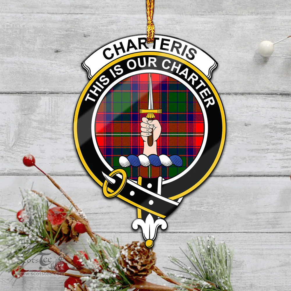 Scottish Charteris Clan Tartan Mica Ornament Christmas Decoratio - 2-Sided  Scottish Plaid Tartan Plaid