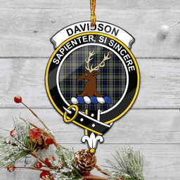 Scottish Davidson Of Tulloch Dress Clan Tartan Mica Ornament Christmas Decoratio - 2-Sided  Scottish Plaid Tartan Plaid