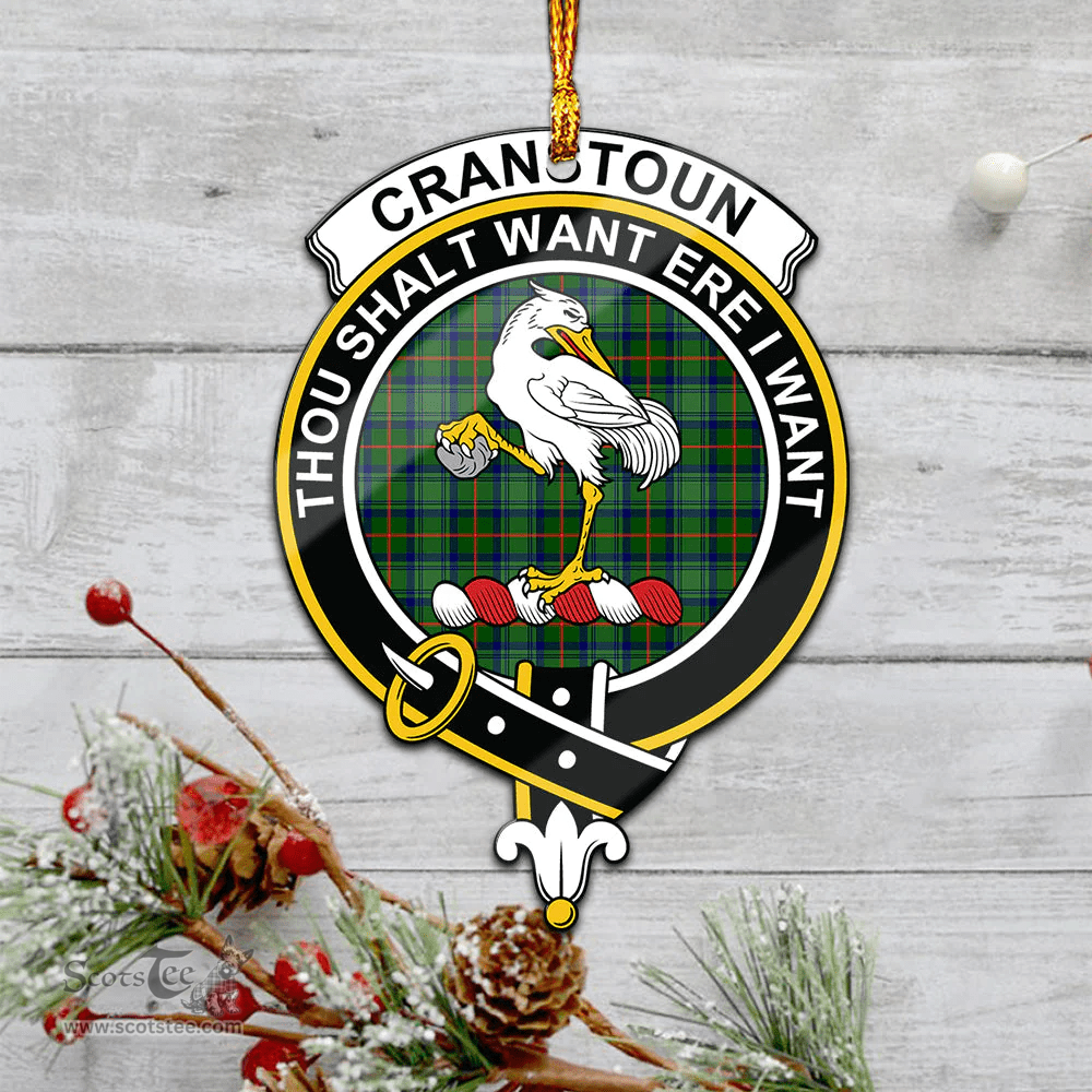 Scottish Cranstoun Clan Tartan Mica Ornament Christmas Decoratio - 2-Sided  Scottish Plaid Tartan Plaid