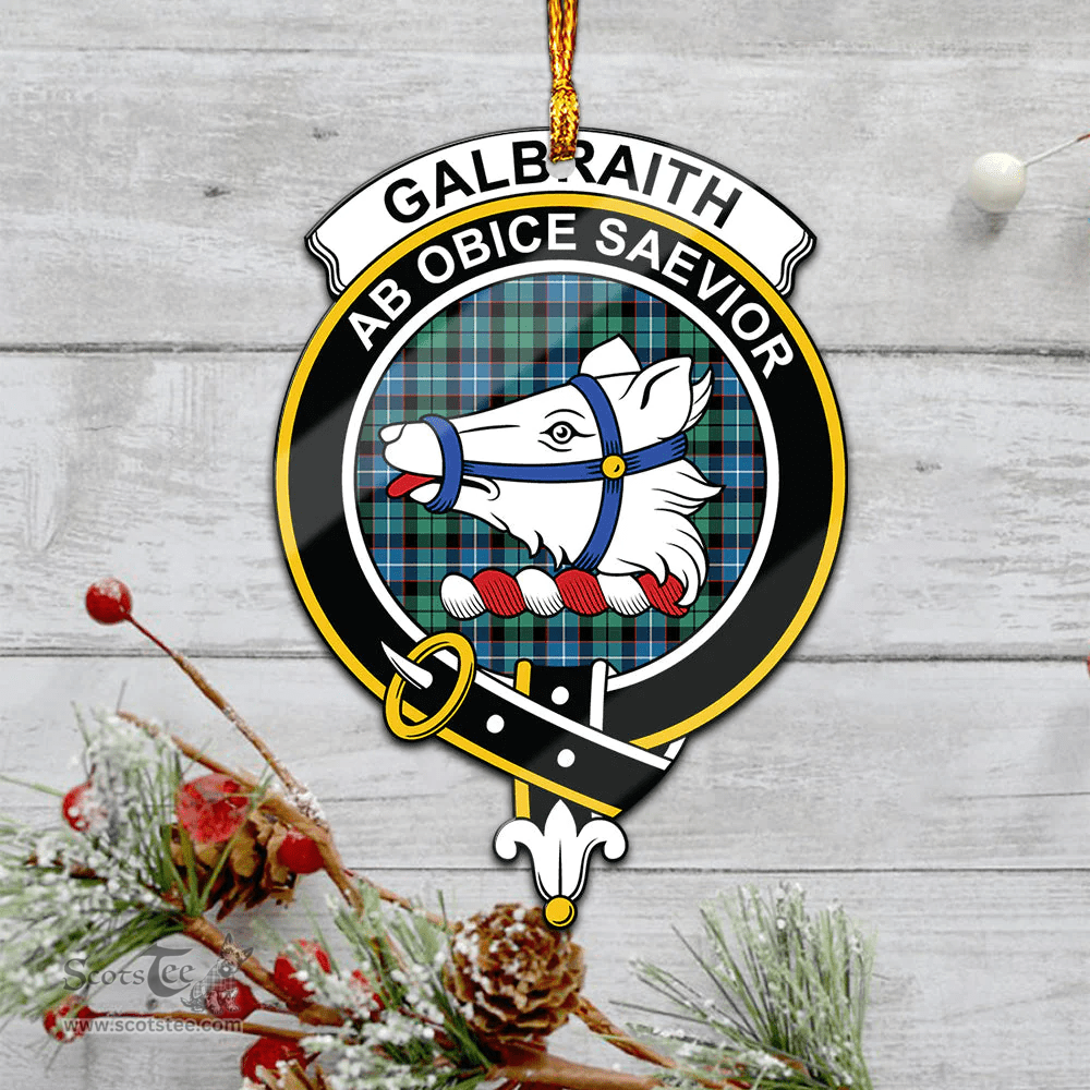 Scottish Galbraith Ancient Clan Tartan Mica Ornament Christmas Decoratio - 2-Sided  Scottish Plaid Tartan Plaid