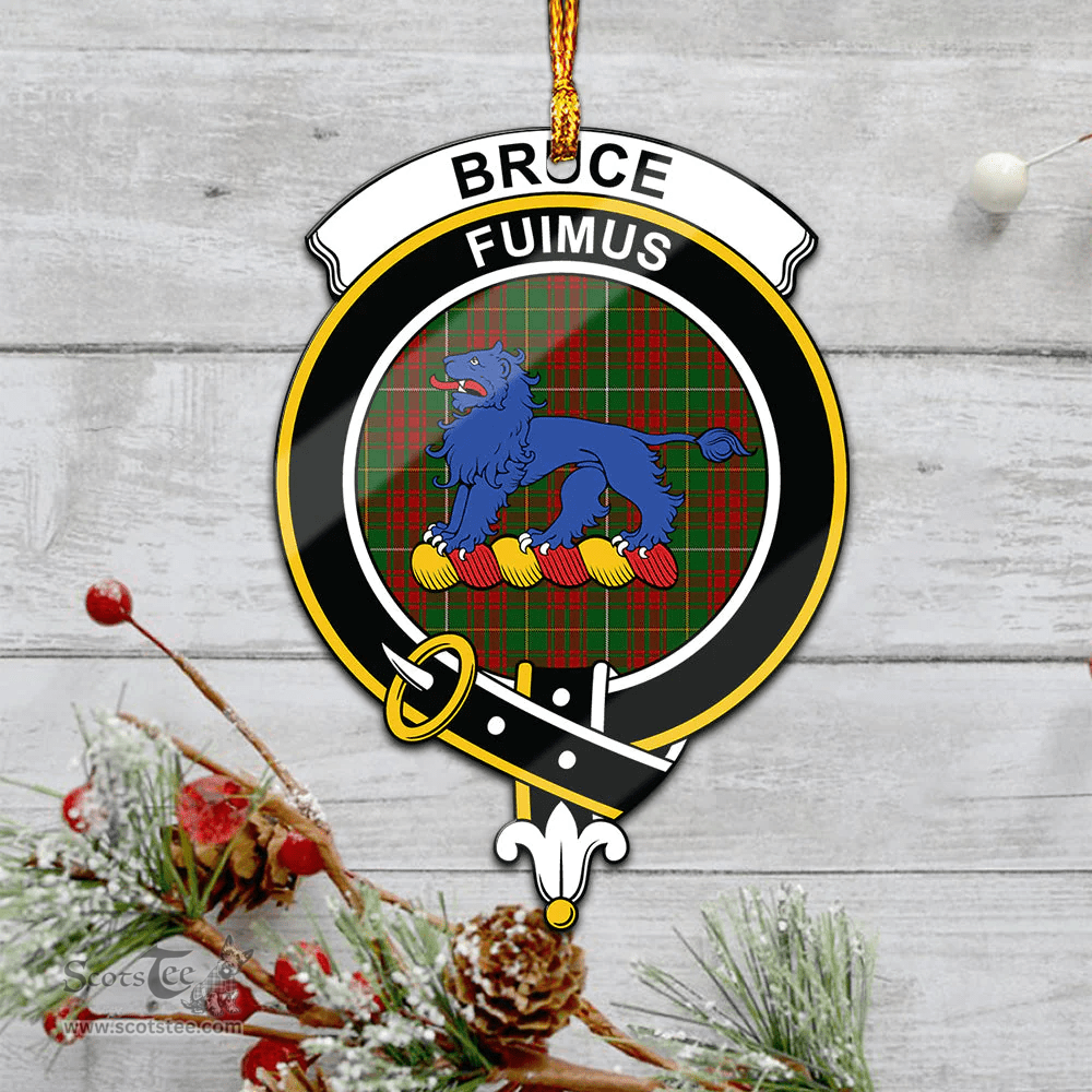 Scottish Bruce Hunting Clan Tartan Mica Ornament Christmas Decoratio - 2-Sided  Scottish Plaid Tartan Plaid