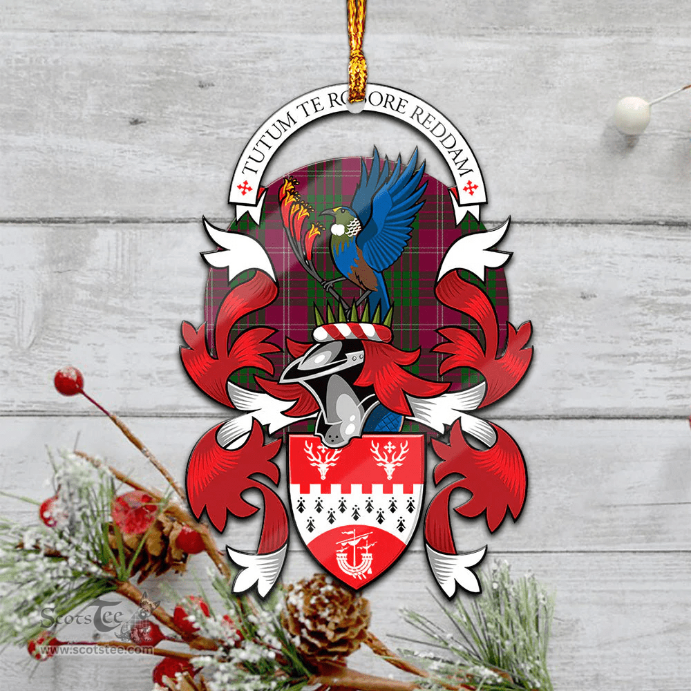 Scottish Crawford Of Newzealand Clan Tartan Mica Ornament Christmas Decoratio - 2-Sided  Scottish Plaid Tartan Plaid