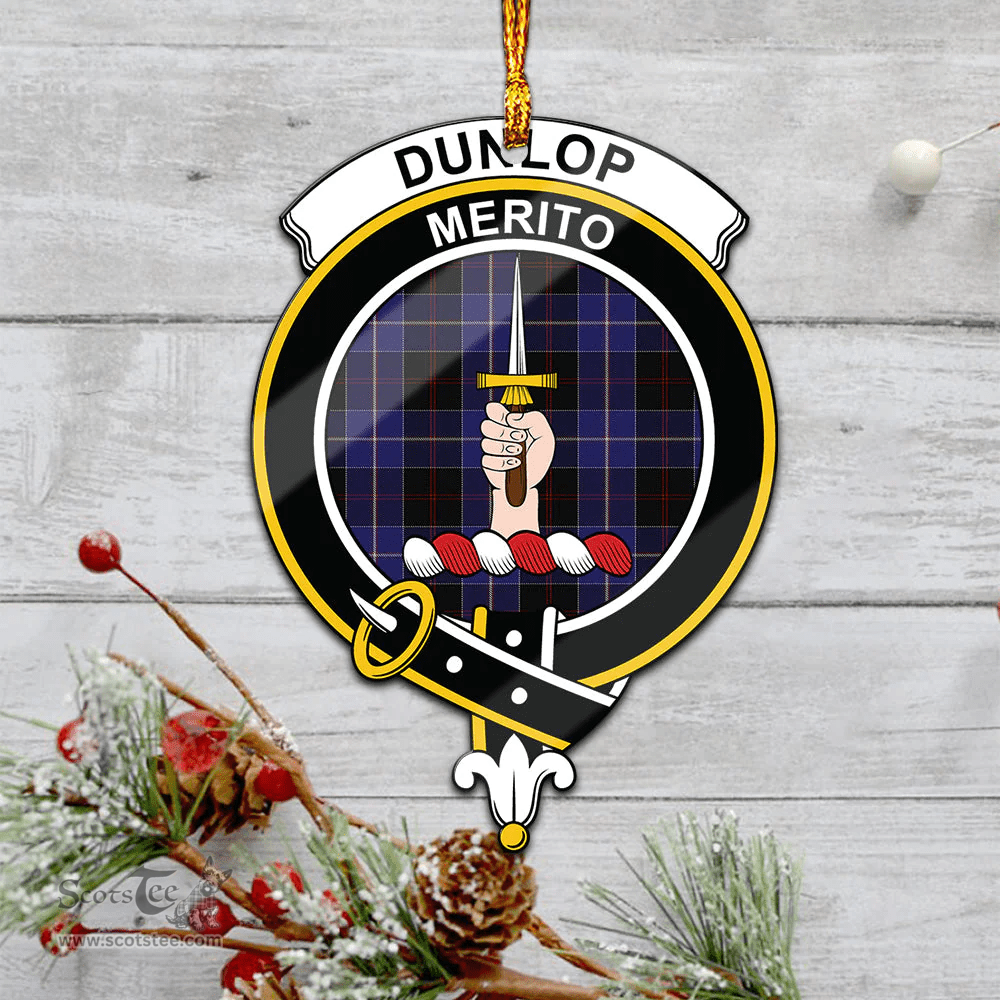 Scottish Dunlop Clan Tartan Mica Ornament Christmas Decoratio - 2-Sided  Scottish Plaid Tartan Plaid